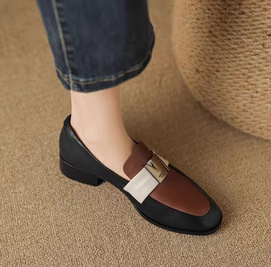 Mocassins Chic Bicolores - Elégance Classique & Confort Moderne