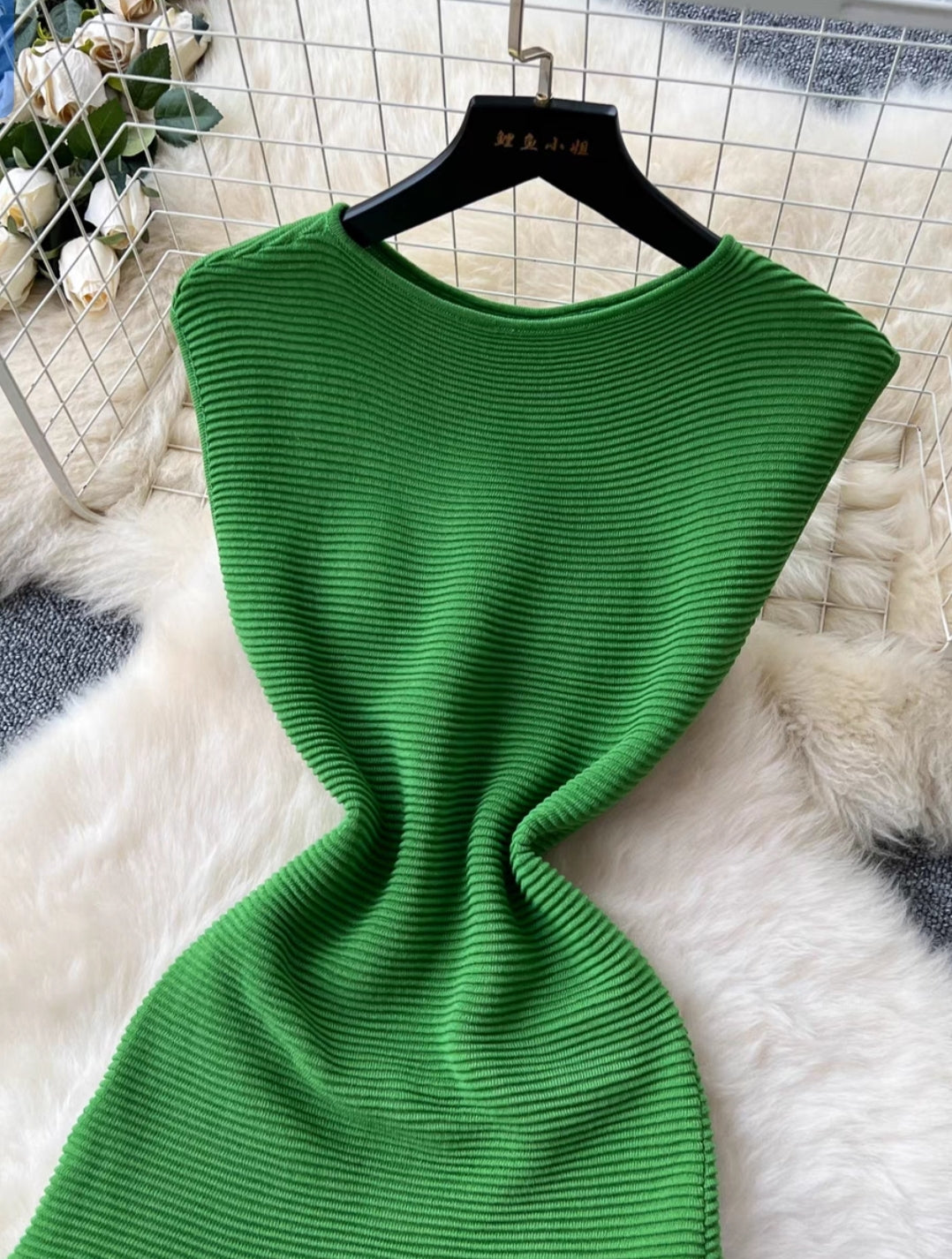 ROBE EVASEE  VERT EMERAUDE