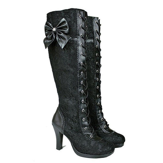 Bottes Steampunk Victoriennes Customized Foreign Trade Bowknot Boots