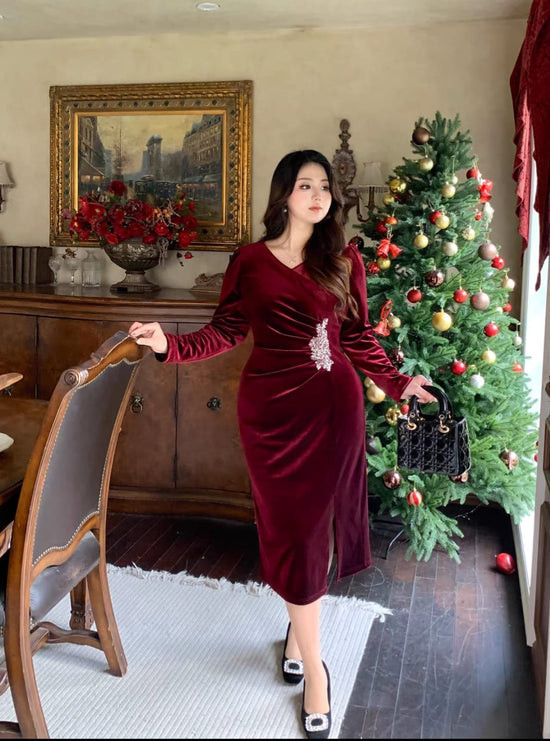 Robe rouge elegante Maryse