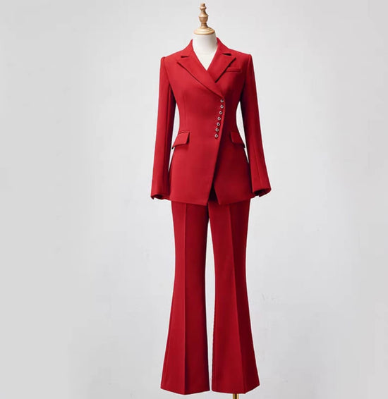 Ensemble tailleur rouge  élégant femme Daysie