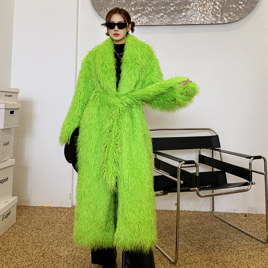 Manteau long ample en laine